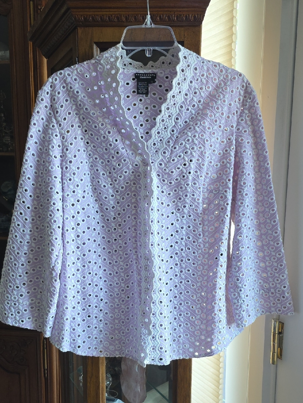 Doncaster Lavender Eyelet Broderie Anglaise Blouse